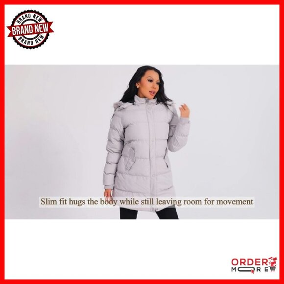 Women's Winter Puffer Coat with Removable Hood, Thick Insulation - Picture 8 of 8